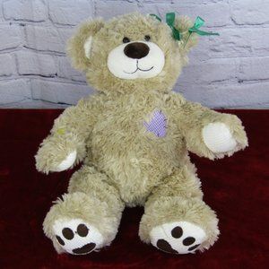 Build A Bear Yellow Purple Blue Patches Green Hair Ribbons 16" Plush Toy